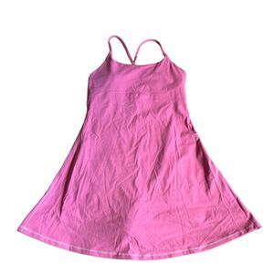 Halara Everyday Cloudful Flare Active Dress M Backless Pink w/ Built-in Shorts